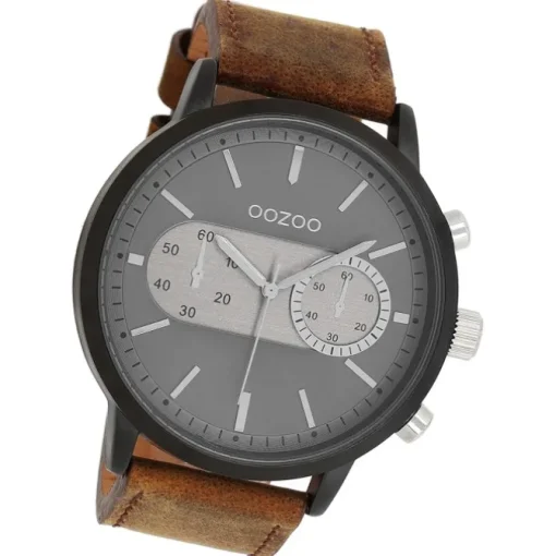 Oozoo Herren Armbanduhr Timepieces Analog Leder braun UOC9057A