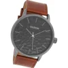 Oozoo Herren Armbanduhr Timepieces Analog Leder braun UOC9443A