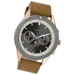 Oozoo Herren Armbanduhr Timepieces C10800 Analog Leder braun UOC10800