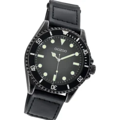 Oozoo Herren Armbanduhr Timepieces C11012 Analog Leder schwarz UOC11012