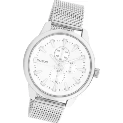 Oozoo Herren Armbanduhr Timepieces C11015 Analog Metall Mesh silber UOC11015