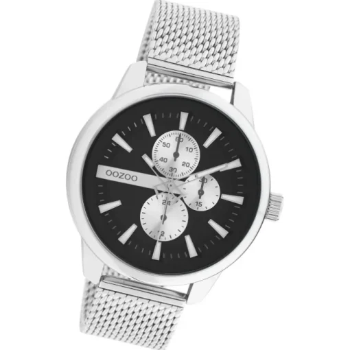 Oozoo Herren Armbanduhr Timepieces C11016 Analog Metall Mesh silber UOC11016