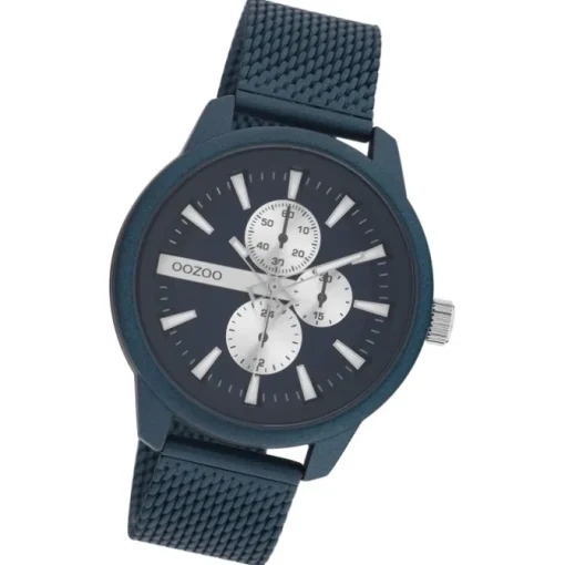 Oozoo Herren Armbanduhr Timepieces C11018 Analog Metall Mesh blau UOC11018