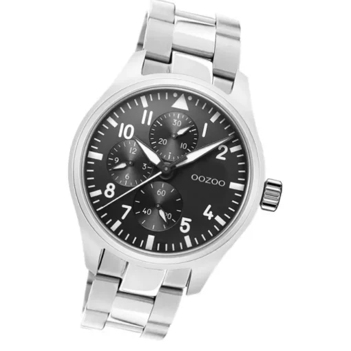 Oozoo Herren Armbanduhr Timepieces C10956 Analog Edelstahl silber UOC10956