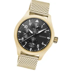 Oozoo Herren Armbanduhr Timepieces C10959 Analog Metall Mesh gold UOC10959