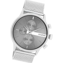 Oozoo Herren Armbanduhr Timepieces Analog Metall Mesh silber UOC11101