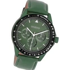 Oozoo Herren Armbanduhr Timepieces Analog Leder grün UOC11111
