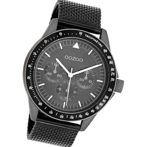 Oozoo Herren Armbanduhr Timepieces Analog Metall Mesh schwarz UOC11114