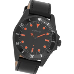 Oozoo Herren Armbanduhr Timepieces Analog Leder schwarz UOC11119