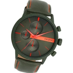 Oozoo Herren Armbanduhr Timepieces Analog Leder grün UOC11227