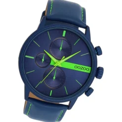 Oozoo Herren Armbanduhr Timepieces Analog Leder blau UOC11228
