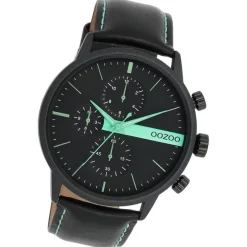 Oozoo Herren Armbanduhr Timepieces Analog Leder schwarz UOC11229