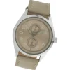 Oozoo Herren Armbanduhr Timepieces Analog Leder hellgrau UOC10026