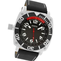 Oozoo Herren Armbanduhr Timepieces Analog Leder schwarz UOC2281A