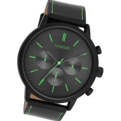 Oozoo Herren Armbanduhr Timepieces Analog Leder schwarz UOC11208