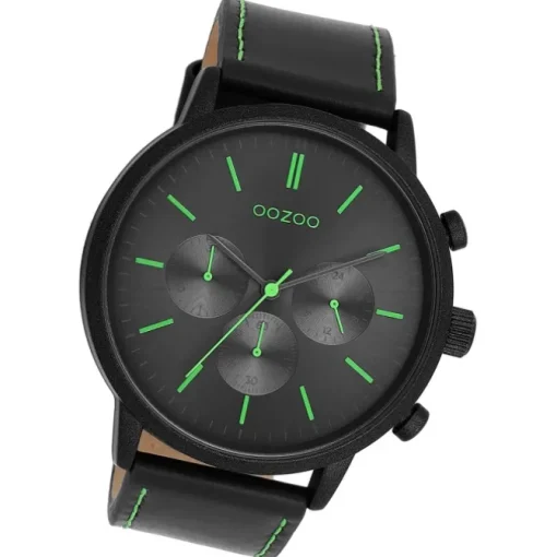 Oozoo Herren Armbanduhr Timepieces Analog Leder schwarz UOC11208