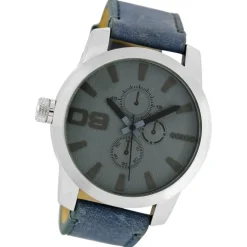 Oozoo Herren Armbanduhr Timepieces Analog Leder blau UOC6101A