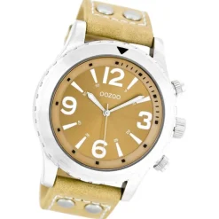 Oozoo Herren Armbanduhr Timepieces Analog Leder beige UOC6110A