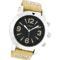 Oozoo Herren Armbanduhr Timepieces Analog Leder beige UOC6112A