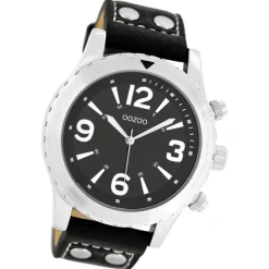 Oozoo Herren Armbanduhr Timepieces Analog Leder schwarz UOC6113A