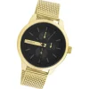Oozoo Herren Armbanduhr Timepieces C11017 Analog Metall Mesh gold UOC11017