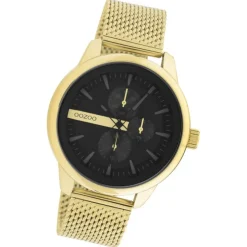 Oozoo Herren Armbanduhr Timepieces C11017 Analog Metall Mesh gold UOC11017