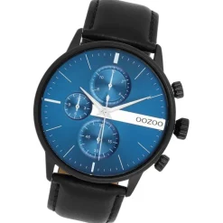 Oozoo Herren Armbanduhr Timepieces Analog Lederband schwarz UOC11510