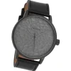 Oozoo Herren Armbanduhr Timepieces Analog Leder schwarz UOC9444A