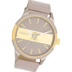 Oozoo Herren Armbanduhr Timepieces Analog Leder taupe braun UOC11317