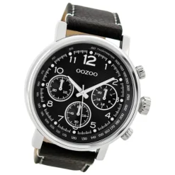 Oozoo Herren Armbanduhr Timepieces C9459A Analog Leder schwarz UOC9459A