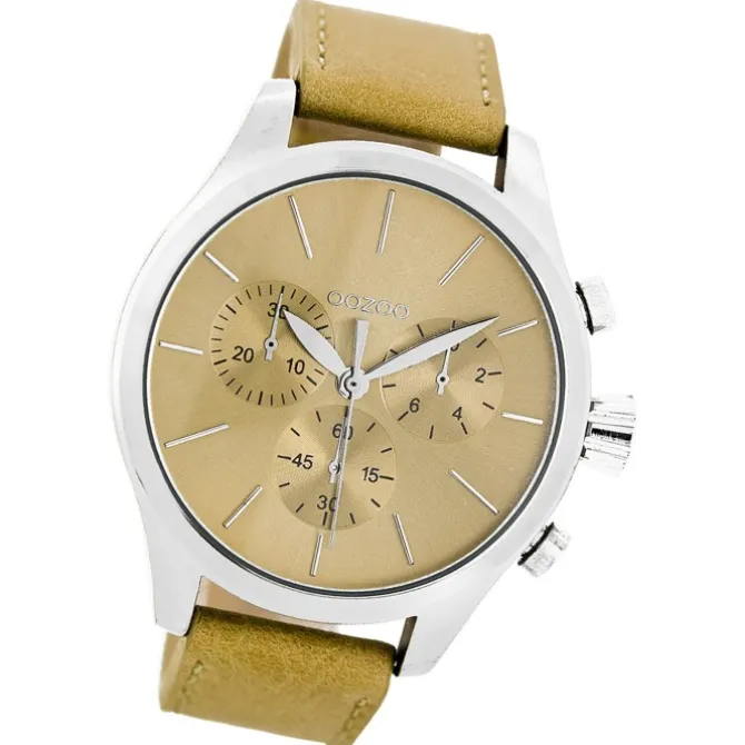 Oozoo Herren Armbanduhr Timepieces Analog Leder beige UOC7061A