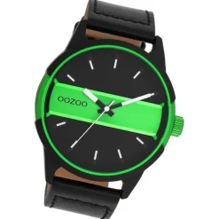 Oozoo Herren Armbanduhr Timepieces Analog Leder schwarz UOC11234