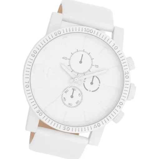 Oozoo Herren Armbanduhr Timepieces Analog Leder weiß UOC11310