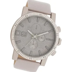 Oozoo Herren Armbanduhr Timepieces Analog Leder grau UOC11311