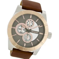 Oozoo Herren Armbanduhr Timepieces Analog Leder braun UOC6432A