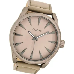 Oozoo Herren Armbanduhr Timepieces Analog Leder graubeige UOC8225A