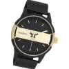 Oozoo Herren Armbanduhr Timepieces Analog Metall Mesh schwarz UOC11108