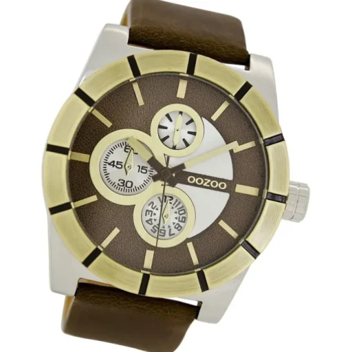 Oozoo Herren Armbanduhr Timepieces Analog Leder braun UOC6433A