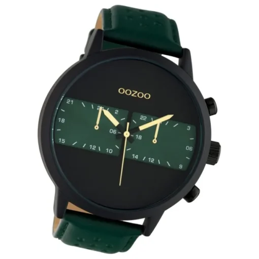 Oozoo Herren Armbanduhr Timepieces C10517 Analog Leder grün UOC10517