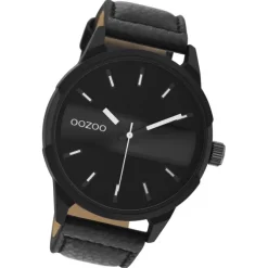 Oozoo Herren Armbanduhr Timepieces C11004 Analog Leder schwarz UOC11004