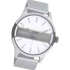 Oozoo Herren Armbanduhr Timepieces Analog Metall Mesh silber UOC11105