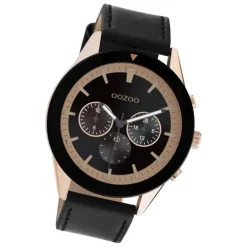 Oozoo Herren Armbanduhr Timepieces C10804 Analog Leder schwarz UOC10804