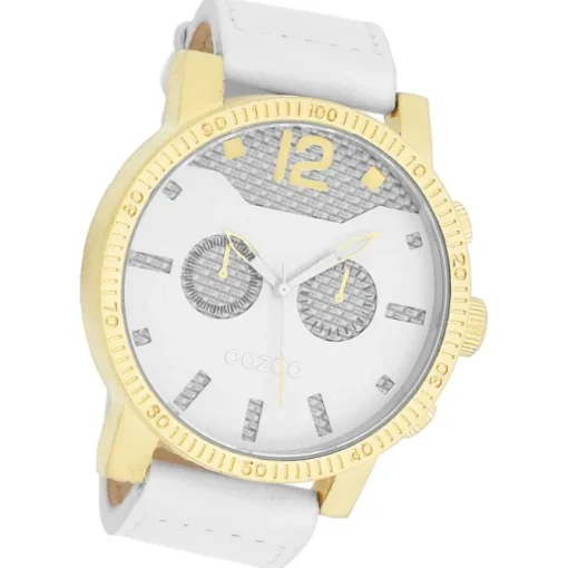 Oozoo Herren Armbanduhr Timepieces Analog Leder weiß UOC4791A