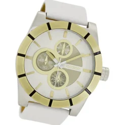 Oozoo Herren Armbanduhr Timepieces Analog Leder weiß UOC6430A