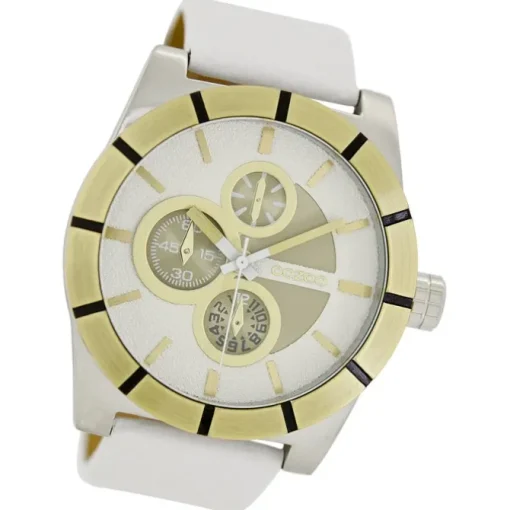 Oozoo Herren Armbanduhr Timepieces Analog Leder weiß UOC6430A