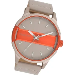 Oozoo Herren Armbanduhr Timepieces Analog Leder sand UOC11230