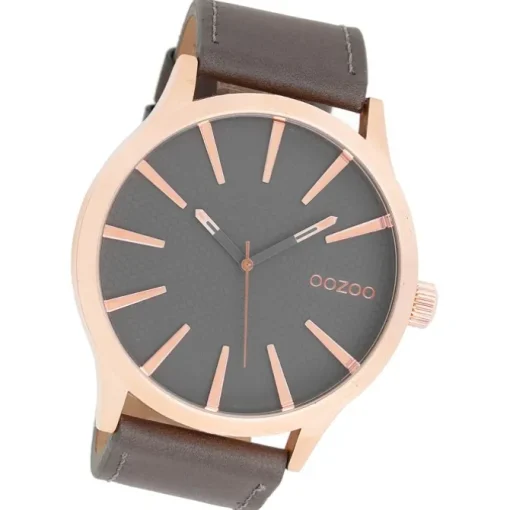 Oozoo Herren Armbanduhr Timepieces Analog Leder braun UOC9042A