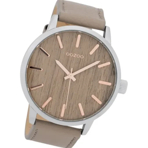 Oozoo Herren Armbanduhr Timepieces C9257 Quarzwerk Leder grau UOC9257