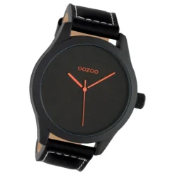 Oozoo Herren Armbanduhr Timepieces C1069 Analog Leder schwarz UOC1069
