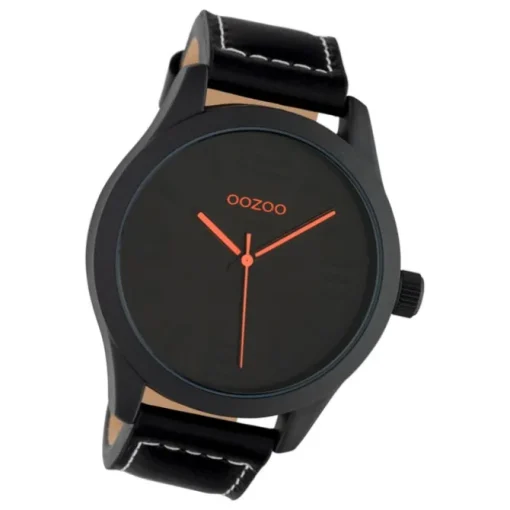 Oozoo Herren Armbanduhr Timepieces C1069 Analog Leder schwarz UOC1069